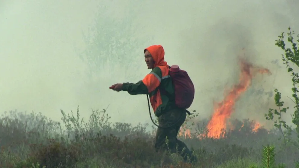 Пожар в тундре. Фото пресс-службы губернатора ЯНАО