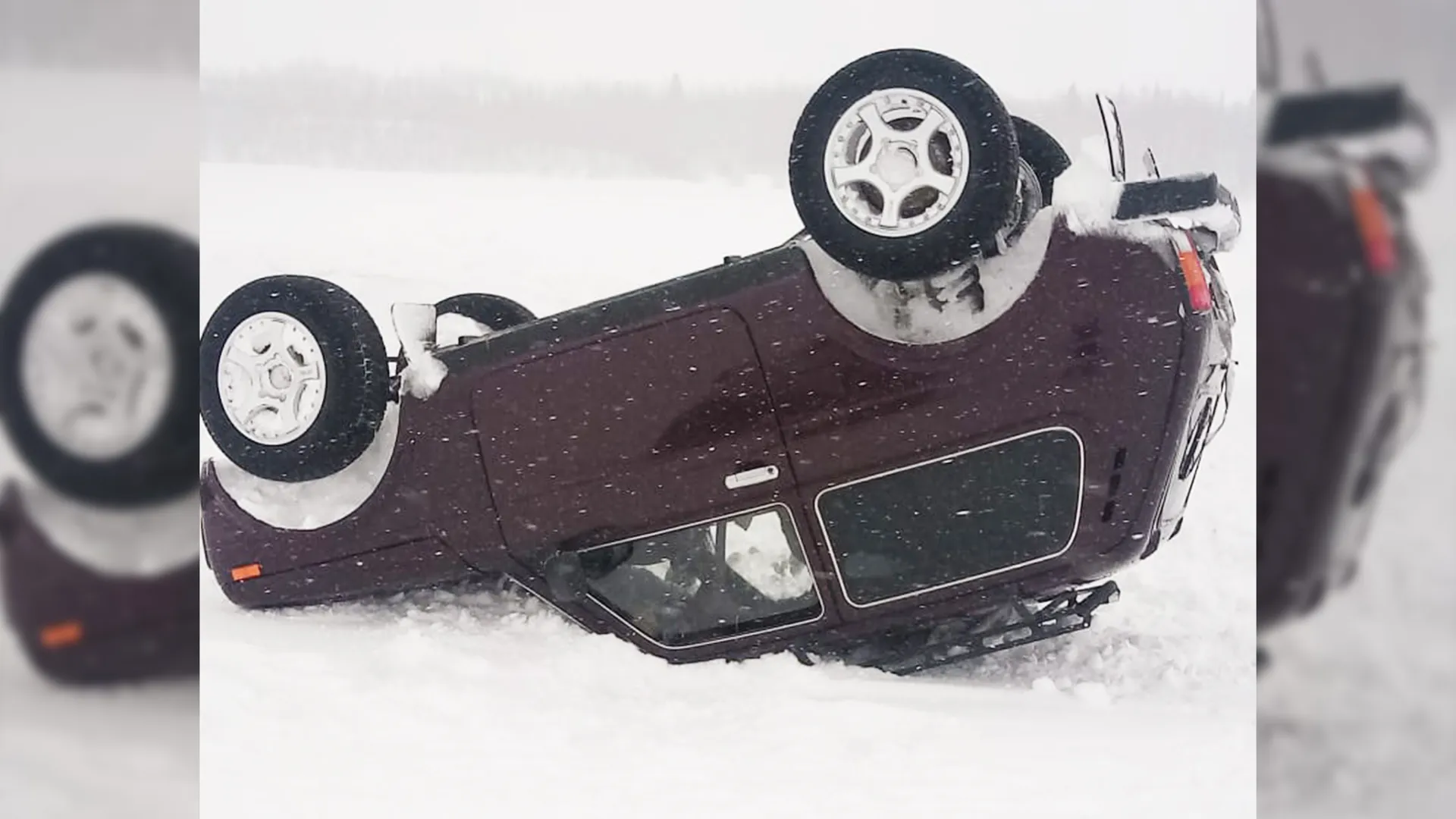 На зимнике в Ямальском районе перевернулась машина