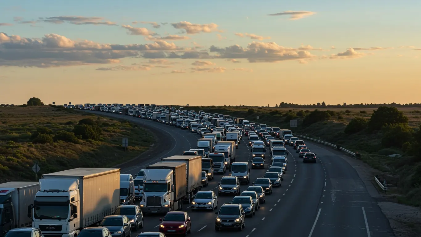 Рекордная стокилометровая пробка парализовала федеральную трассу М-5