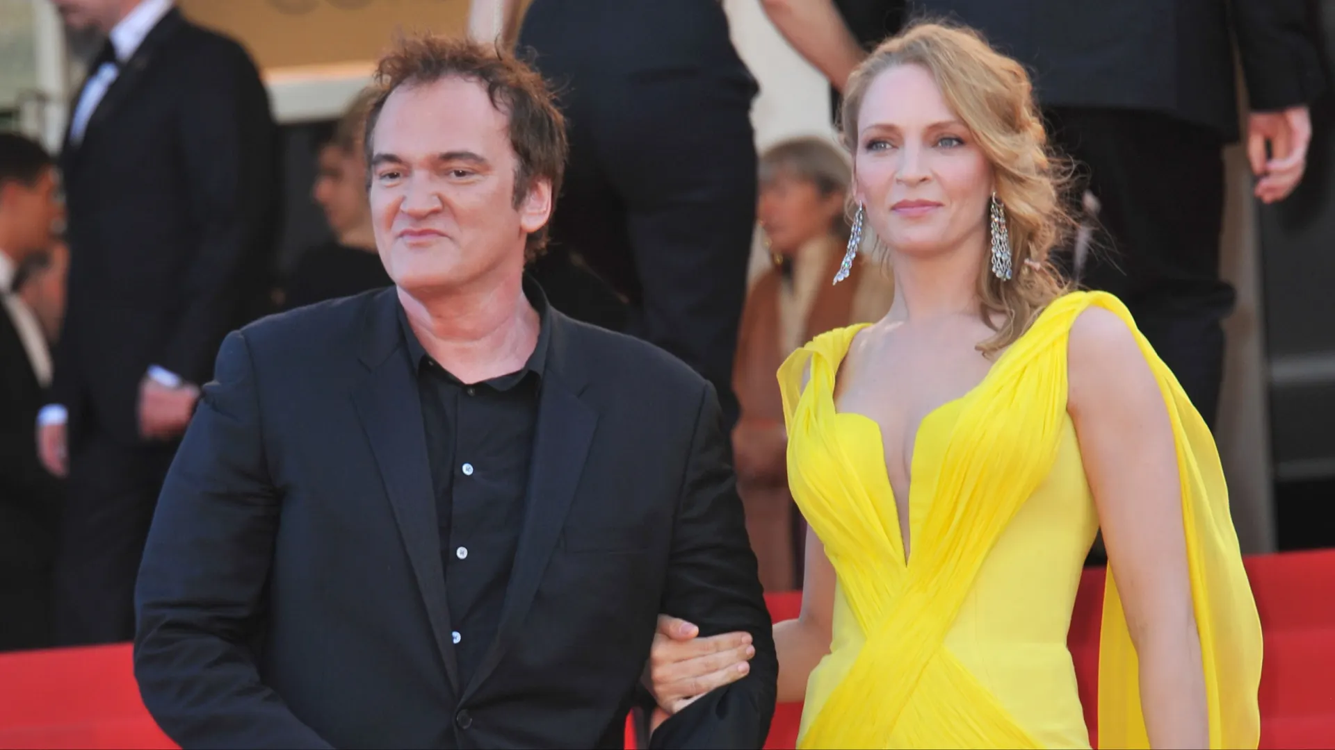 Ума Турман и Квентин Тарантино на 20-летнем юбилейном показе фильма «Криминальное чтиво», 67-й Каннский фестиваль. Фото: Featureflash Photo Agency/Shutterstock/Fotodom