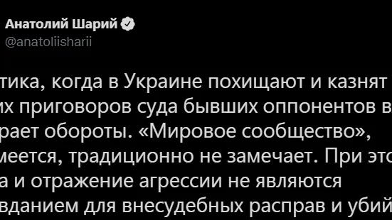 Twitter-аккаунт, Анатолия Шария