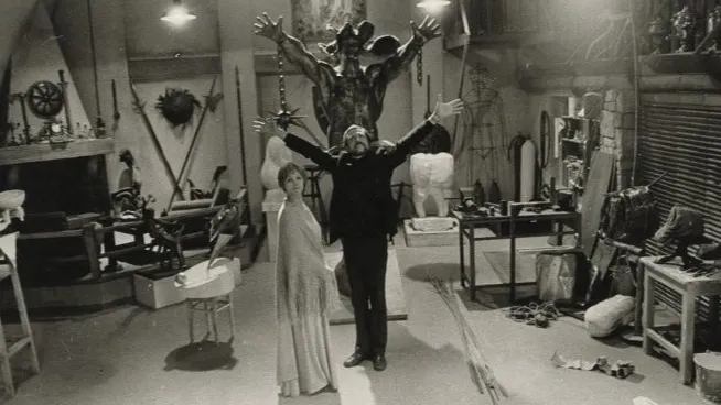 Нина Русланова и Александр Лазарев на съемках фильма «Берегите мужчин». Фото: Игорь Гневашев/МАММ/МДФ/russiainphoto.ru