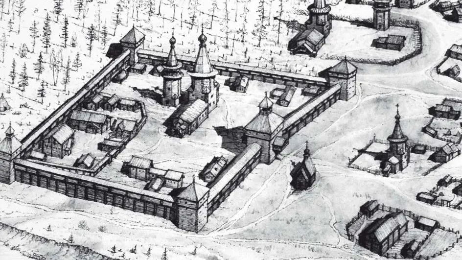 Реконструкция Мангазеи. Фото предоставлено красноселькупским муниципальным архивом