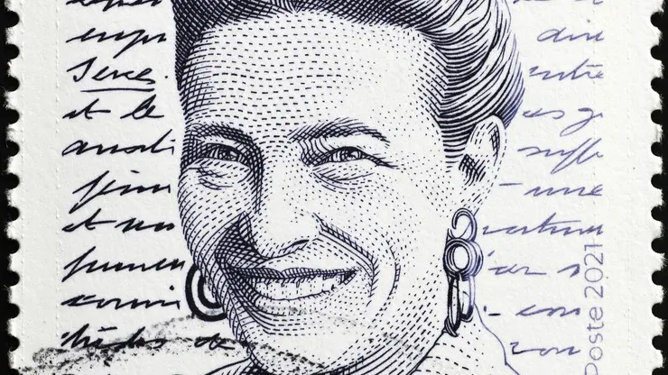 Портрет Симоны де Бовуар на почтовой марке. Фото: spatuletail/Shutterstock/Fotodom