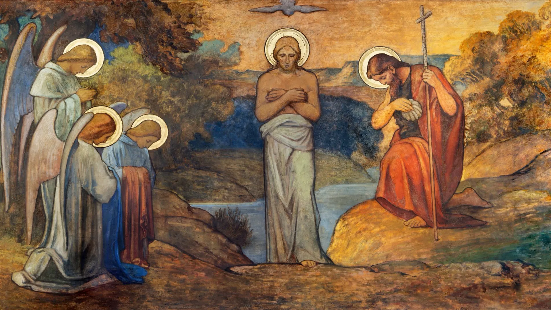 Фреска «Крещение Иисуса» в церкви святого Вацлава в Праге. Фото: Renata Sedmakova / Shutterstock / Fotodom