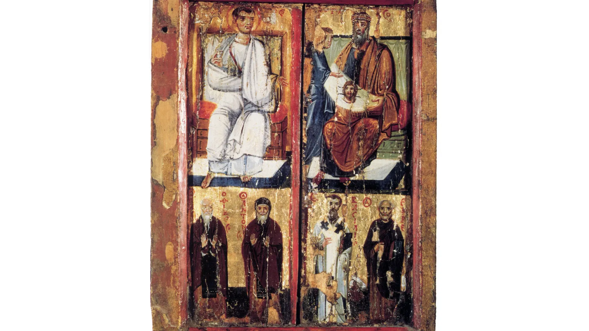 «Фаддей апостол и царь Авгар с избранными святыми». Икона X в. Монастырь святой Екатерины на Синае. Фото: icons.pstgu.ru