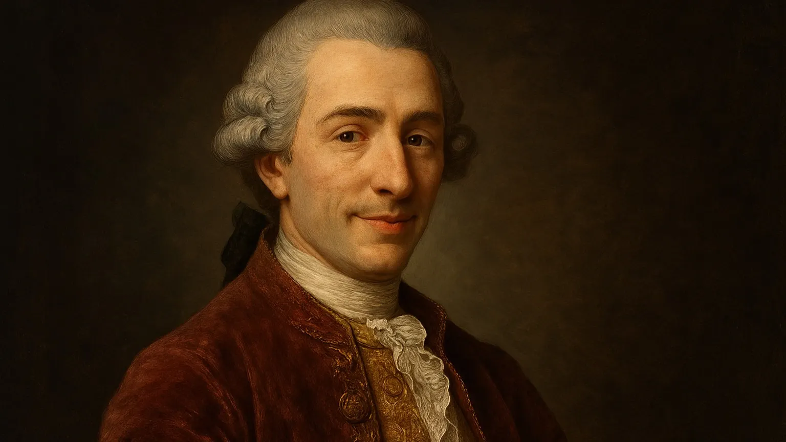 Иллюстрация: Джакомо Казанова в стиле портрета XVIII века (создано нейросетью)