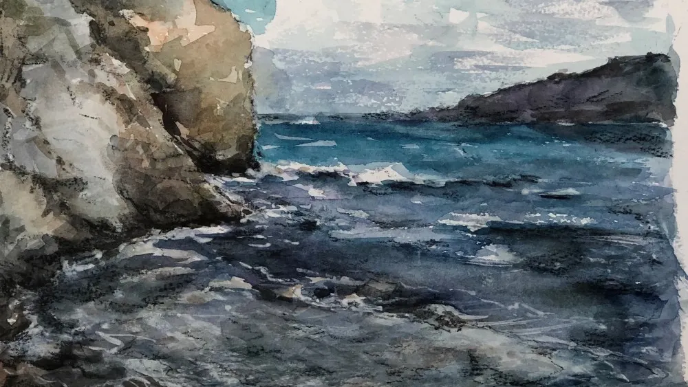 Владимир Васильев «Голубая бухта Чефалу. 2017 г. Фото: uglmus.ru