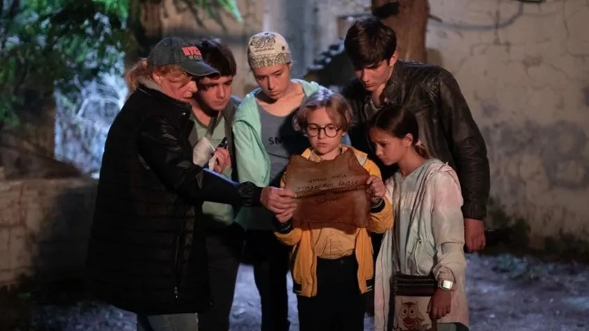 Кадр со съемок фильма «Легенды Орленка»