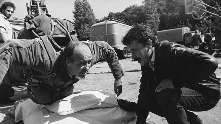 Олег Борисов и Вадим Абдрашитов на съемках фильма «Слуга». 1988 г. Фото: Игорь Гневашев/МАММ/МДФ/russiainphoto.ru