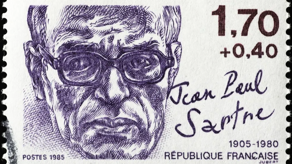 Портрет Жана Поля Сартра на французской почтовой марке. Фото: spatuletail/Shutterstock/Fotodom
