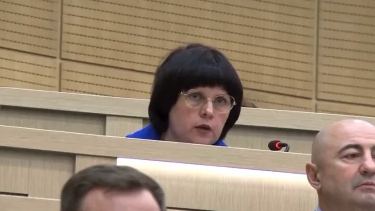 Скриншот из выступления сенатора в Совфеде