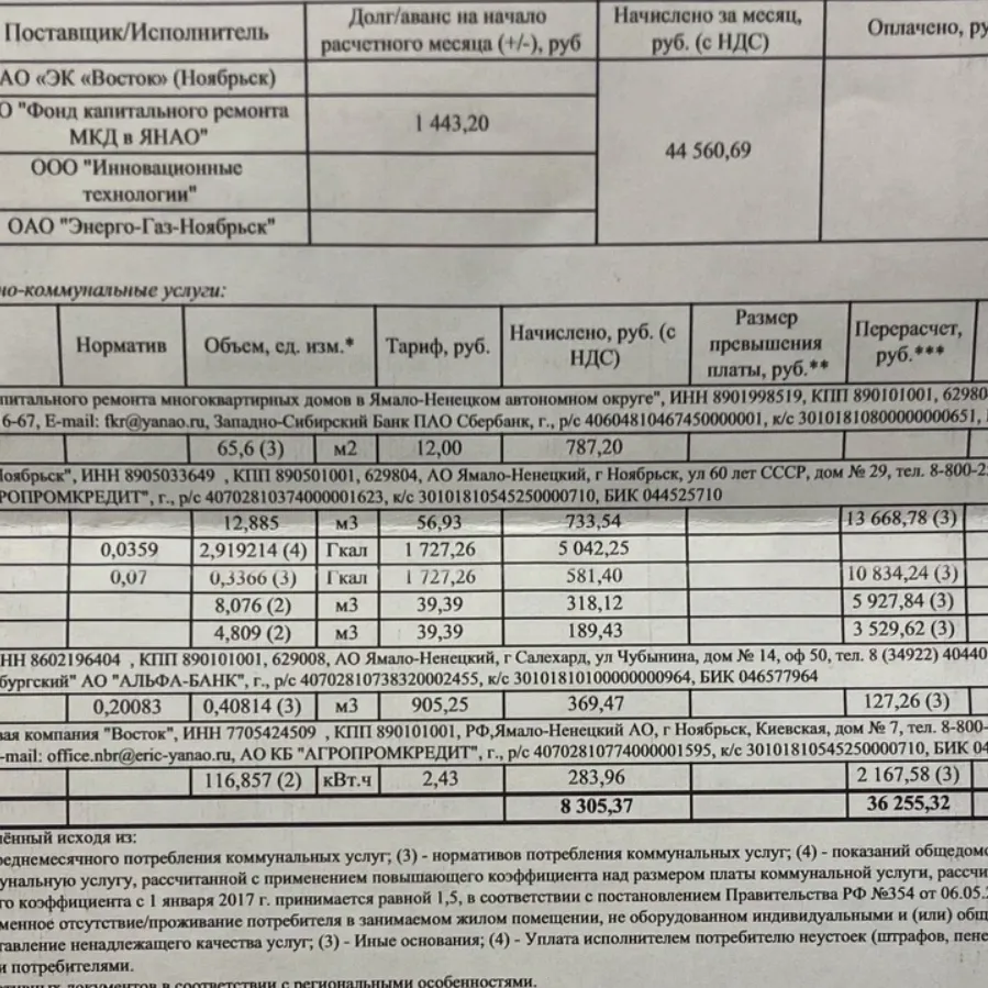 Коммунальщики прислали ноябрянке счет за ЖКУ на 46 тысяч | Ямал-Медиа