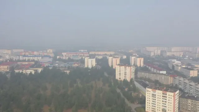 Задымление в Надыме. Фото: скриншот видео «Ямал-Медиа»
